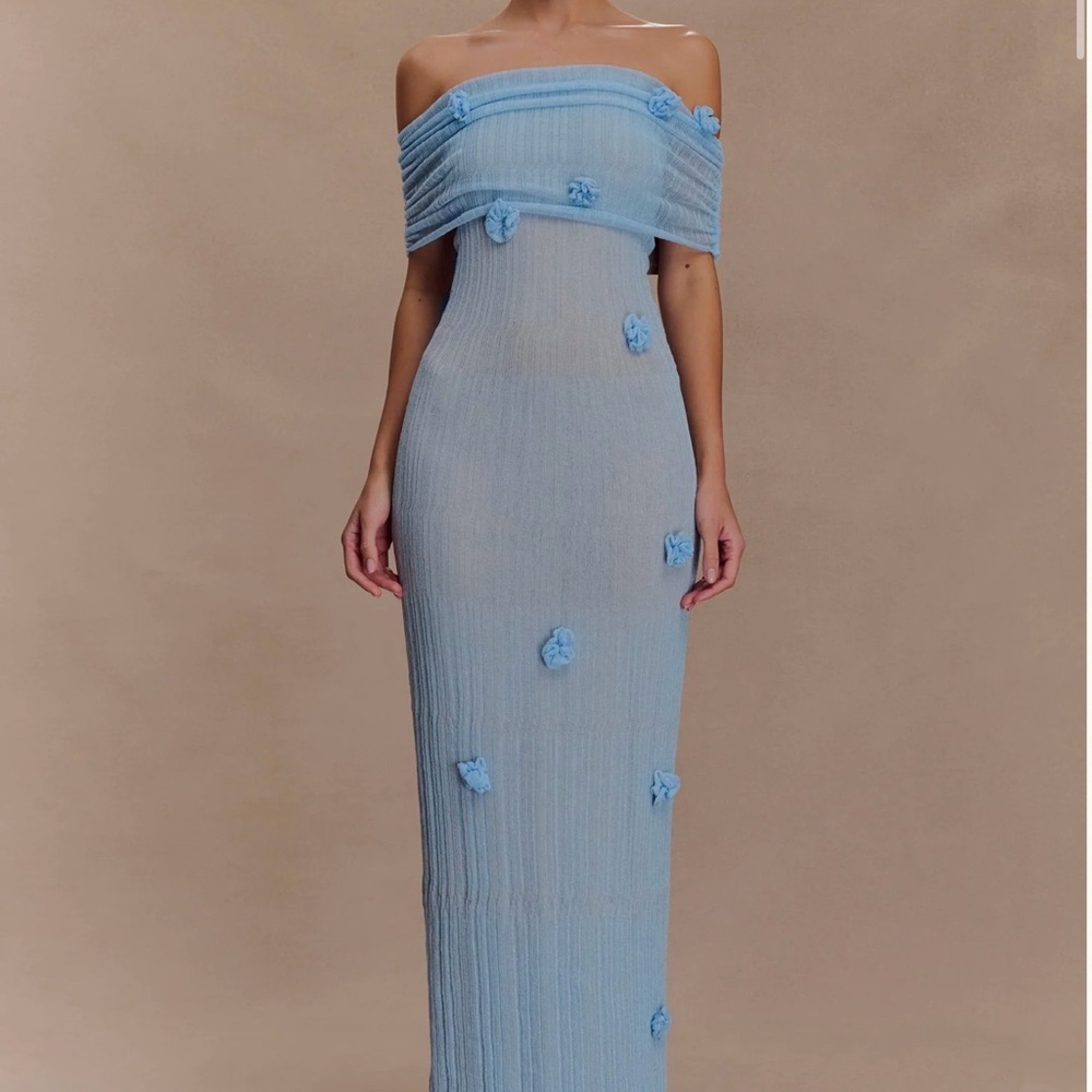 Meshki brynn dress in baby blue - Picture 1 of 9